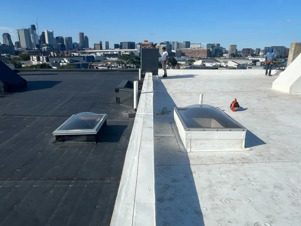 At Boston Roof Repair, we help with all aspects of commercial flat roof repair. Our services include leak detection, TPO and PVC repairs, solutions for ponding water.